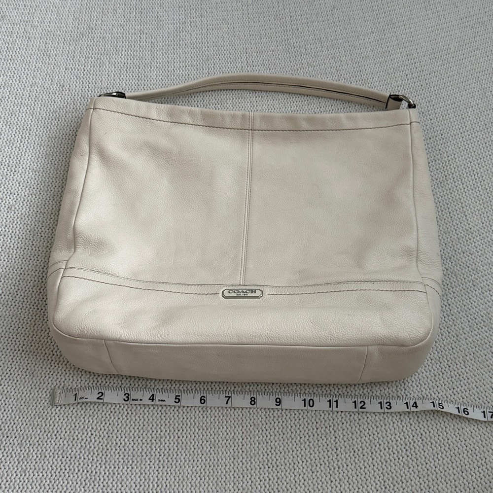 Coach Park Leather Hobo Shoulder Bag Cream - Picture 3 of 8